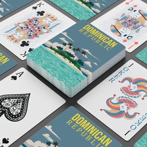 Baralho de cartas inspirado em viagens da República Dominicana - Presente de viagem ou lembrança perfeito - DR Adventure, Wanderlust - Noite de jogos, pôquer