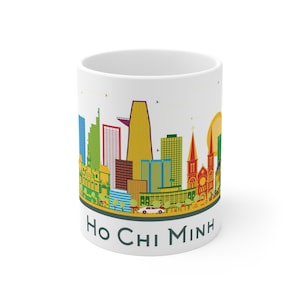 Ho Chi Minh Vietnam Coffee Mug, Asia, Vietnamese City Skyline, Modern Buildings & Landmarks, Architecture, Travel Gift, Souvenir, 11 oz