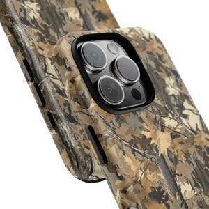 Camouflage Oak Tree Hunting Phone Case - Outdoor, Nature Inspired Forest Camo Cover - Protective Shell, Wrap Print, Matte Finish