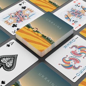 Baralho de cartas inspirado em viagens na Ucrânia - Presente de viagem ou lembrança perfeito - Aventura ucraniana, desejo de viajar - Noite de jogos, pôquer