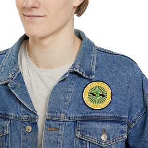 Écusson drapeau jamaïcain vintage - cercle thermocollant de 7,62 cm (3 po.) pour vêtements et accessoires - voyageur du monde, amateur de voyage, cadeau, souvenir