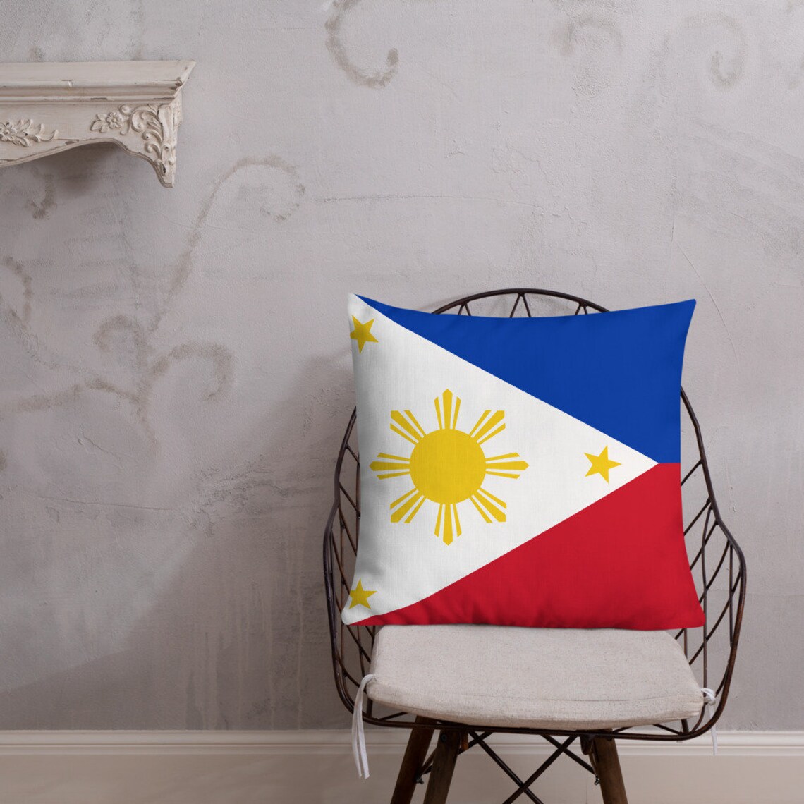 Philippines Accent Throw Pillow Filipino Flag Inspired World Etsy