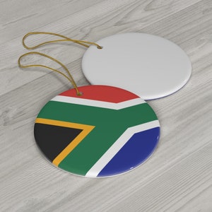 South Africa Christmas Ornament Ceramic South African Flag Inspired Porcelain Gift Holiday Decoration World Heritage Travel Themed image 3