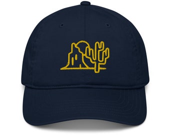 Embroidered Desert Sunset Hat: Organic Cotton Twill Cap
