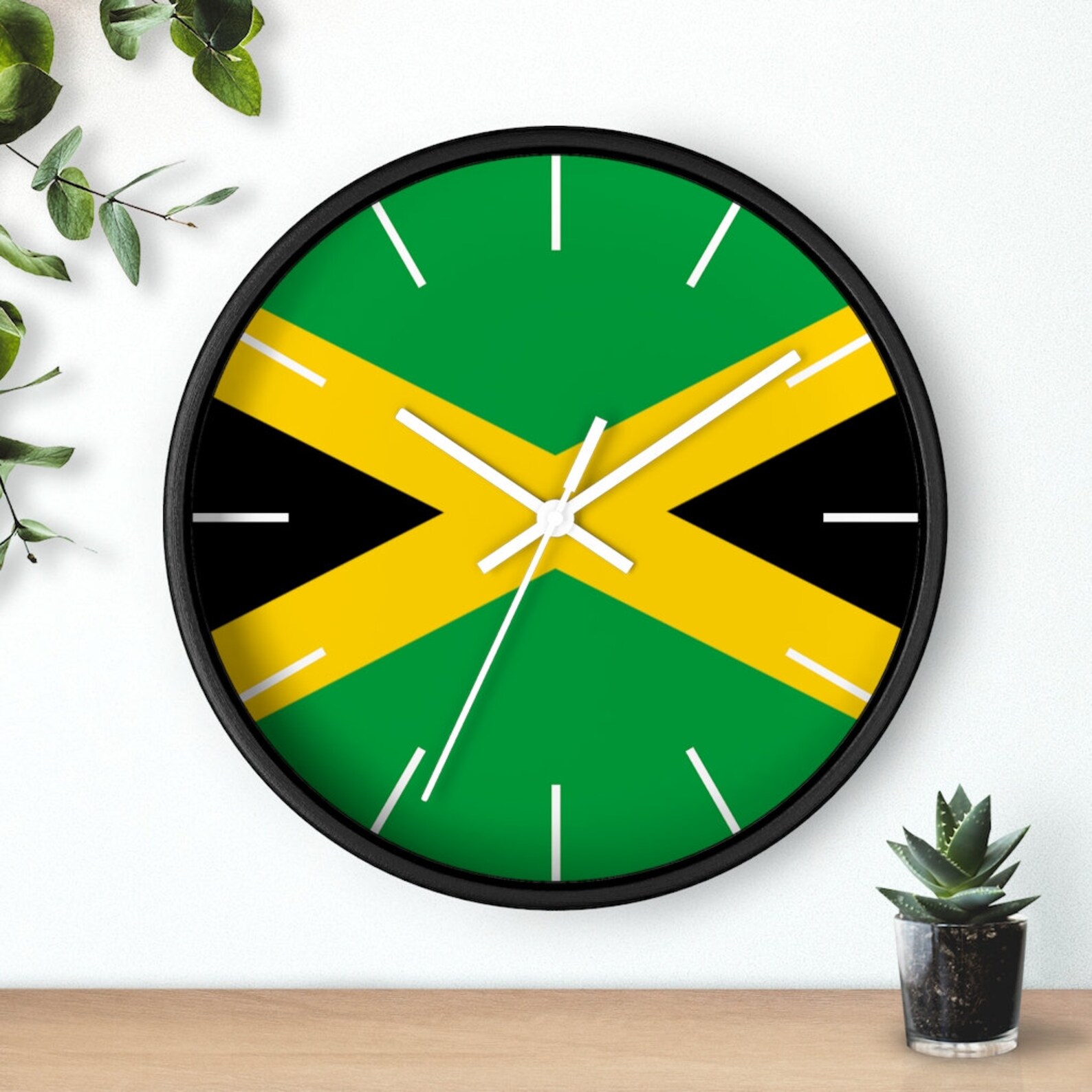 Jamaica Jamaican Flag Inspired 10 Wall Clock World Etsy