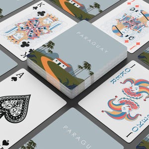 Baralho de cartas inspirado em viagens para o Paraguai - Presente de viagem ou lembrança perfeito - Aventura paraguaia, desejo de viajar - Noite de jogos, pôquer