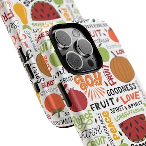 Fruit of the Spirit Phone Case - Christian Pattern, Bible, Scripture, Faith Themed Gift - Protective Shell, 3D Wrap Print, Matte Finish