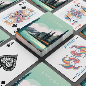Jeu de cartes inspiré des voyages au Canada - Cadeau ou souvenir de voyage parfait - Aventure au Canada, Wanderlust - Soirées jeux, Poker