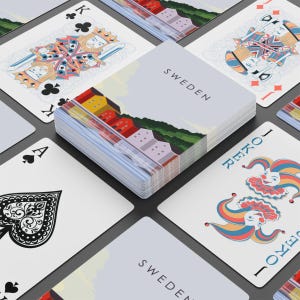 Baralho de cartas inspirado em viagens pela Suécia - Presente de viagem perfeito ou lembrança - Aventura sueca, desejo de viajar - Noite de jogos, pôquer