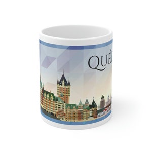 Québec Coffee Mug 11oz - Canada, Canadian Travel, City Skyline, Architecture, Cityscape, Landmarks, Multicolor, Ceramic - Gift, Souvenir