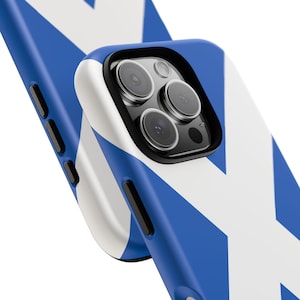 Scotland Phone Case - Scottish Flag Inspired Design, Blue & White, Saltire, St. Andrew&#39;s Cross - Protective Shell, 3D Wrap Print, Matte