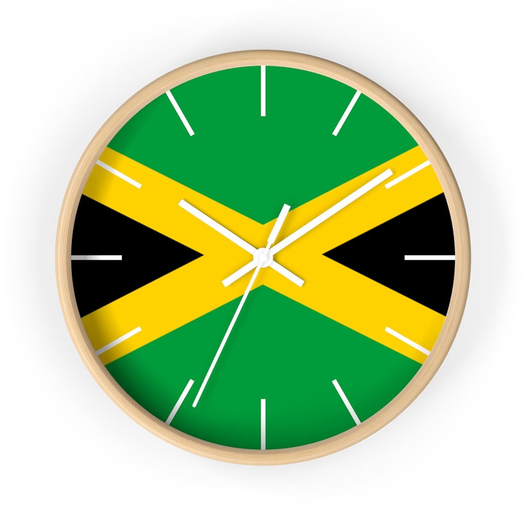 Jamaica Jamaican Flag Inspired 10 Wall Clock World Etsy