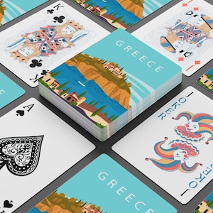 Von Griechenland Reisen inspiriertes Kartenspiel - Perfektes Reisegeschenk oder Souvenir - Griechisches Abenteuer, Wanderlust - Spieleabend, Poker