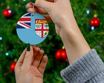 Fiji Flag Christmas Ornament: Fijian Travel Gift