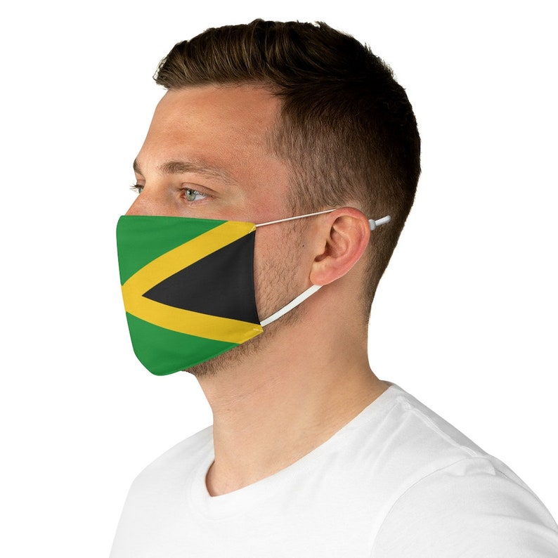 Jamaica Jamaican Flag Fabric Cloth Face Mask Adult Unisex Etsy