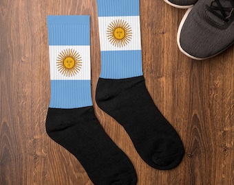Chaussettes représentant le drapeau de l'Argentine : cadeau de voyage, chaussettes unisexes
