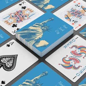Baralho de cartas inspirado em viagens pela cidade de Nova York - Presente de viagem ou lembrança perfeito - Aventura em Nova York, desejo de viajar - Noite de jogos, pôquer
