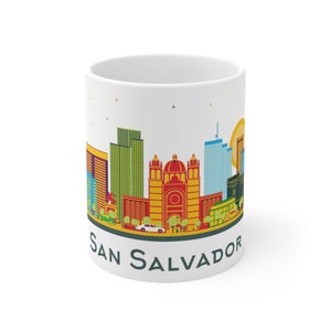 San Salvador El Salvador Coffee Mug, Latin America, Salvadorian City Skyline, Buildings, Landmarks, Architecture, Travel Gift, Souvenir