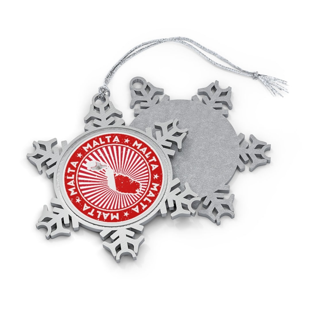 Malta Christmas Ornament Snowflake Shape Maltese Flag Etsy
