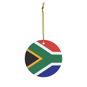 South Africa Christmas Ornament Ceramic South African Flag Inspired Porcelain Gift Holiday Decoration World Heritage Travel Themed image 2