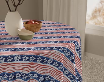 Tovaglia con bandiera USA: stelle e strisce patriottiche, 55" quadrati