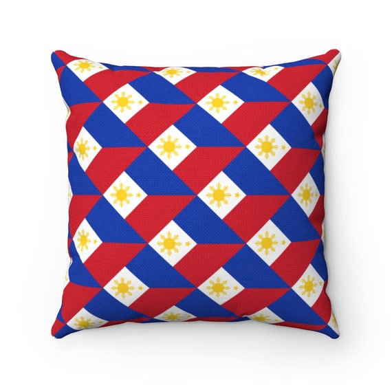 Philippines Throw Pillow Filipino Flag Inspired Print Pinoy Etsy