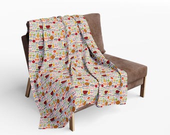 Fruit of the Spirit Fleece Blanket, Christian Home Decor Throw