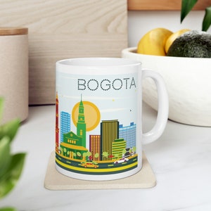 Bogota Coffee Mug 11oz - Colombia, Colombian Travel, City Skyline, Architecture, Cityscape, Landmarks, Multicolor, Ceramic - Gift, Souvenir