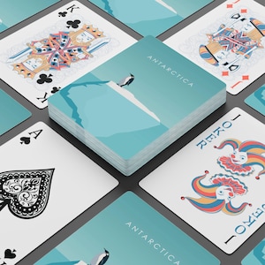 Baralho de cartas inspirado em viagens na Antártida - Presente de viagem ou lembrança perfeito - Aventura na Antártida, desejo de viajar - Noite de jogos, pôquer