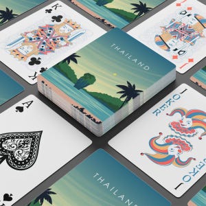 Von Thailand Reise inspiriertes Kartenspiel - Perfektes Reisegeschenk oder Souvenir - Thai Abenteuer, Wanderlust - Spieleabend, Poker