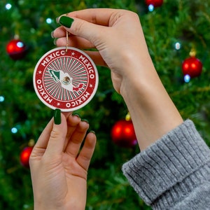 Mexiko Keramik Weihnachtsschmuck Vintage Stil Druck Mexikanische Flagge Karte Porzellan Geschenk Urlaub Dekoration Welterbe Reisen Themenorientiert