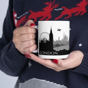 London Coffee Mug 11oz - United Kingdom, England, Britain, British  Travel Themed, City Landmarks - Ceramic Mugs, Glossy, Gift, Souvenir