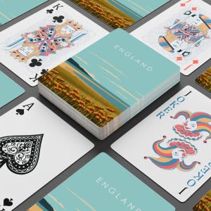 Baralho de cartas inspirado em viagens pela Inglaterra - Presente de viagem ou lembrança perfeito - Aventura inglesa, desejo de viajar - Noite de jogos, pôquer