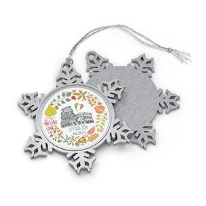 Rome Christmas Ornament, Snowflake - City Landmark, Coliseum, Italy, Roma Italia, Leaves - Gift, World Traveler, Europe Travel, Souvenir