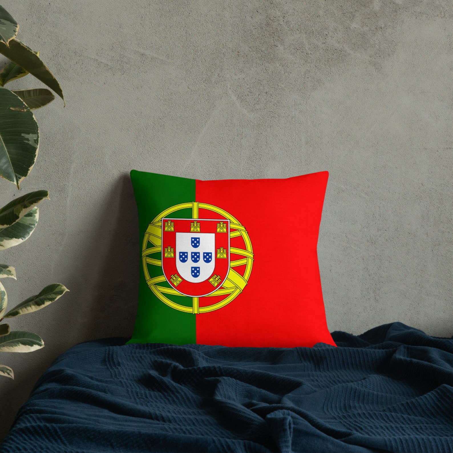 Portugal Accent Throw Pillow Portuguese Flag Inspired Print Etsy