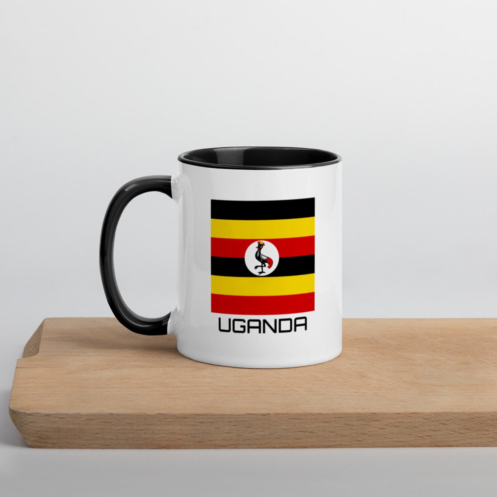 Uganda Coffee Mug With Color Inside Ugandan Flag Print With Etsy