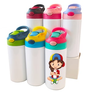 12 oz. Kids Stainless Steel Sublimation Water Bottle Blank - White