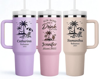 Personalized 40oz Travel Tumblers, Monogram tumbler, Laser engraved mug, Insulated tumbler, Family trip, Personalized Gift, Custom Name Gift