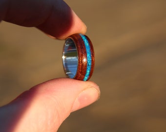 Silver Mahogany Opal Inlay Ring