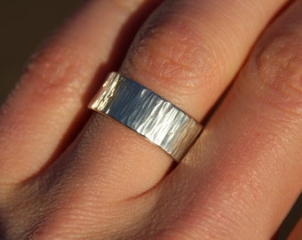 Thick Silver Rippled Ring