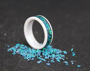 Frosted Peacock Ring