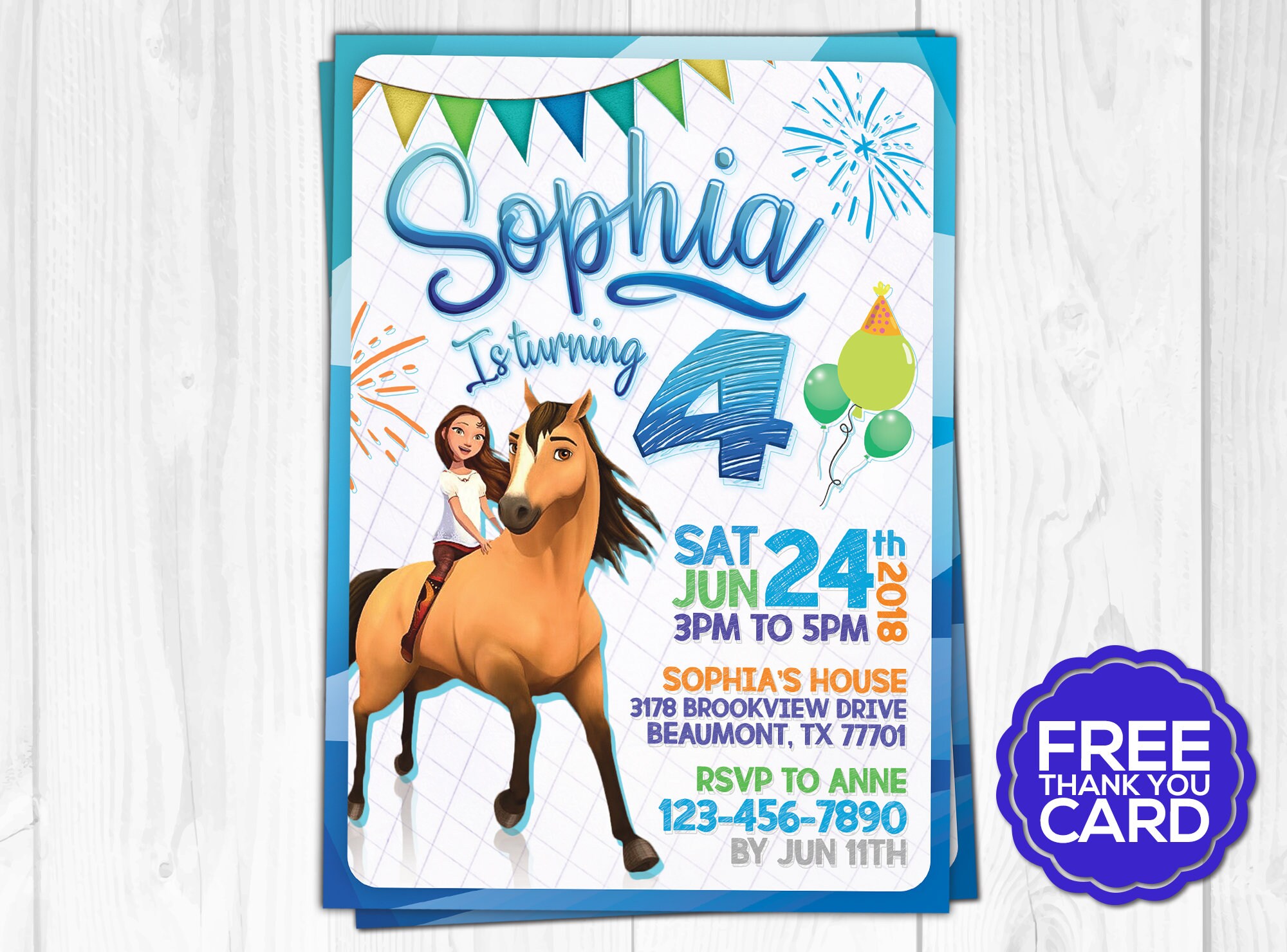 Spirit Riding Free Invitation Spirit Riding Free Invite | Etsy