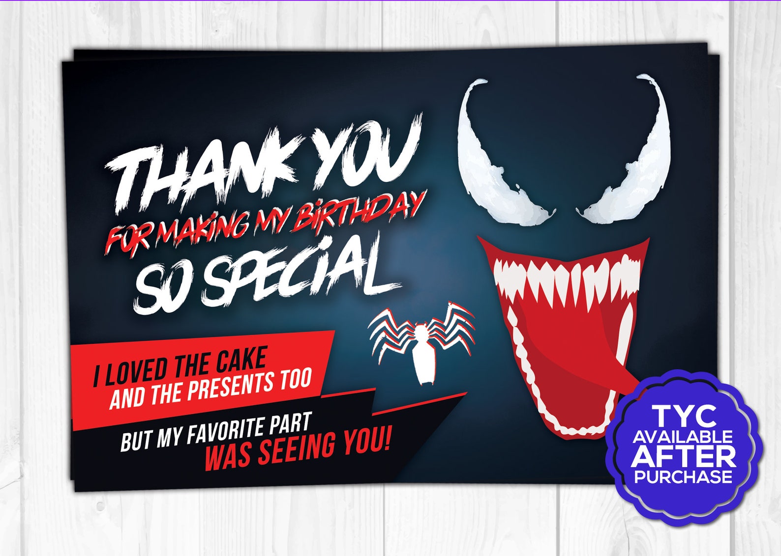 Venom Invitation Venom Invite Venom Birthday Card Venom Etsy