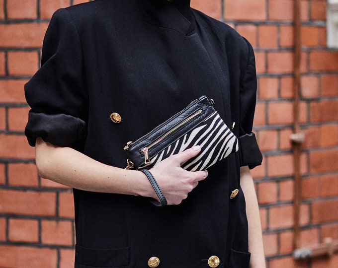 Zebra Print Clutch Bag Zebra Print Handbag Zebra Print Etsy