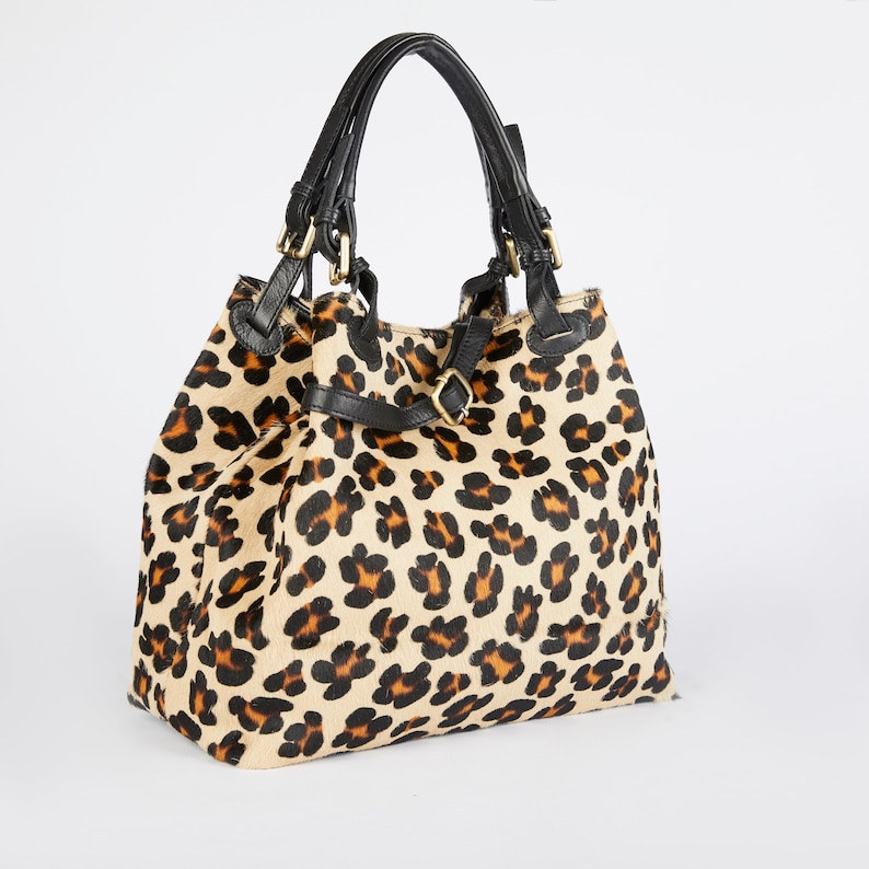 Leopard Print Tote Bag /leopard Print Leather Bag / Leopard Etsy UK