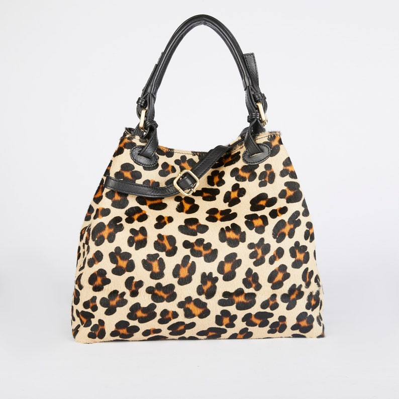 Leopard Print Tote Bag /leopard Print Leather Bag / Leopard - Etsy UK