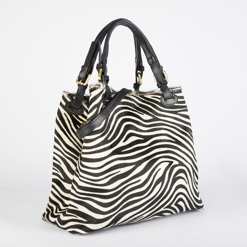 Zebra Print Tote Bag / Zebra Leather Bag / Zebra Crossbody Bag Etsy UK