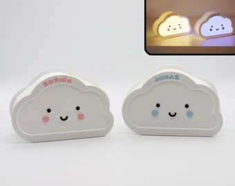 Lampe nuage rieur avec prénom personnalisé et projection d'étoile - idée cadeau pour bébé/enfant Noël anniversaire naissance