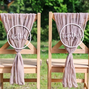 Chair sign set for wedding better together - wedding signs chair sign wedding decoration - 20 cm 3D print in white - weddings marriage ceremony
