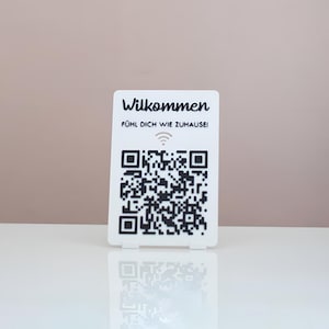 WLAN WiFi QR-codestandaard - het delen van een wachtwoord is niet meer nodig! - bijv. voor Airbnb, hotel, gedeeld appartement - individuele teksten mogelijk